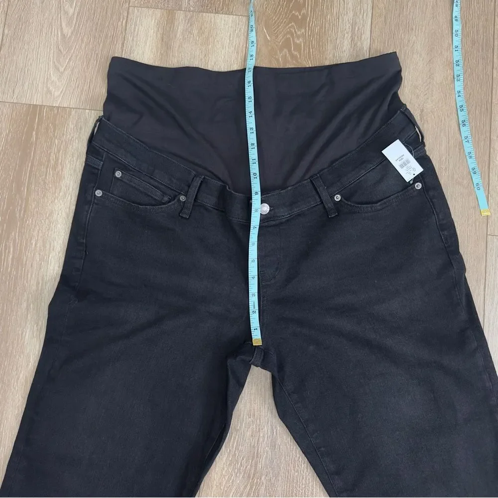 NWT Gap Maternity Size 34/18 True Waistband Full Panel Girlfriend Jeans Black